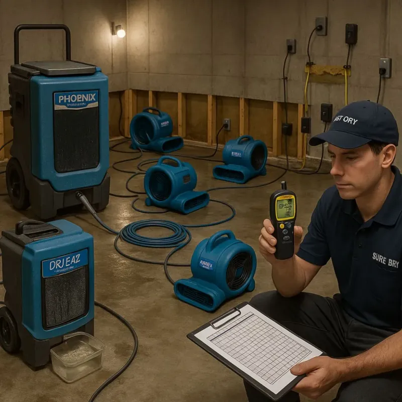 Structural Drying and Dehumidification process in Warrenton, NC